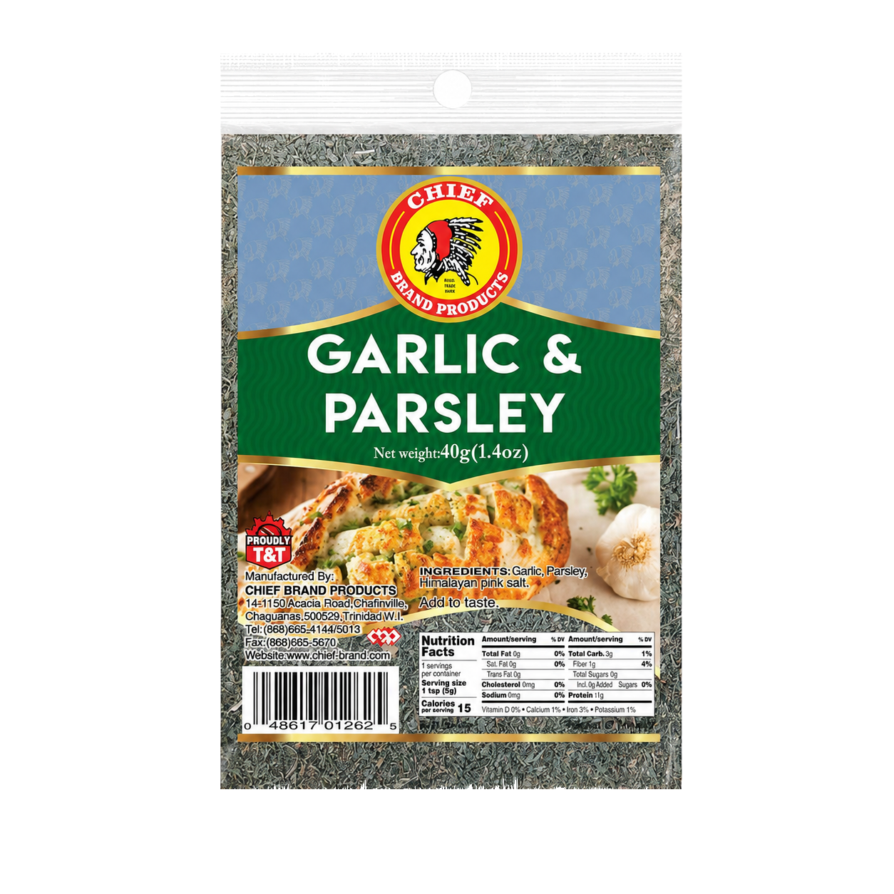 Chief Garlic & Parsley Seasoning packaging