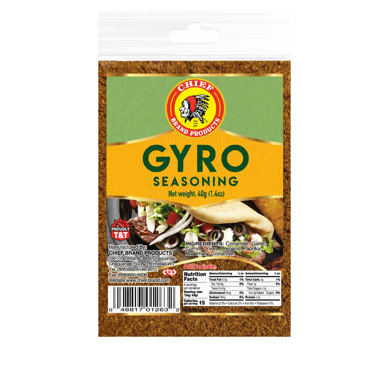 Chief Gyro Seasoning packaging