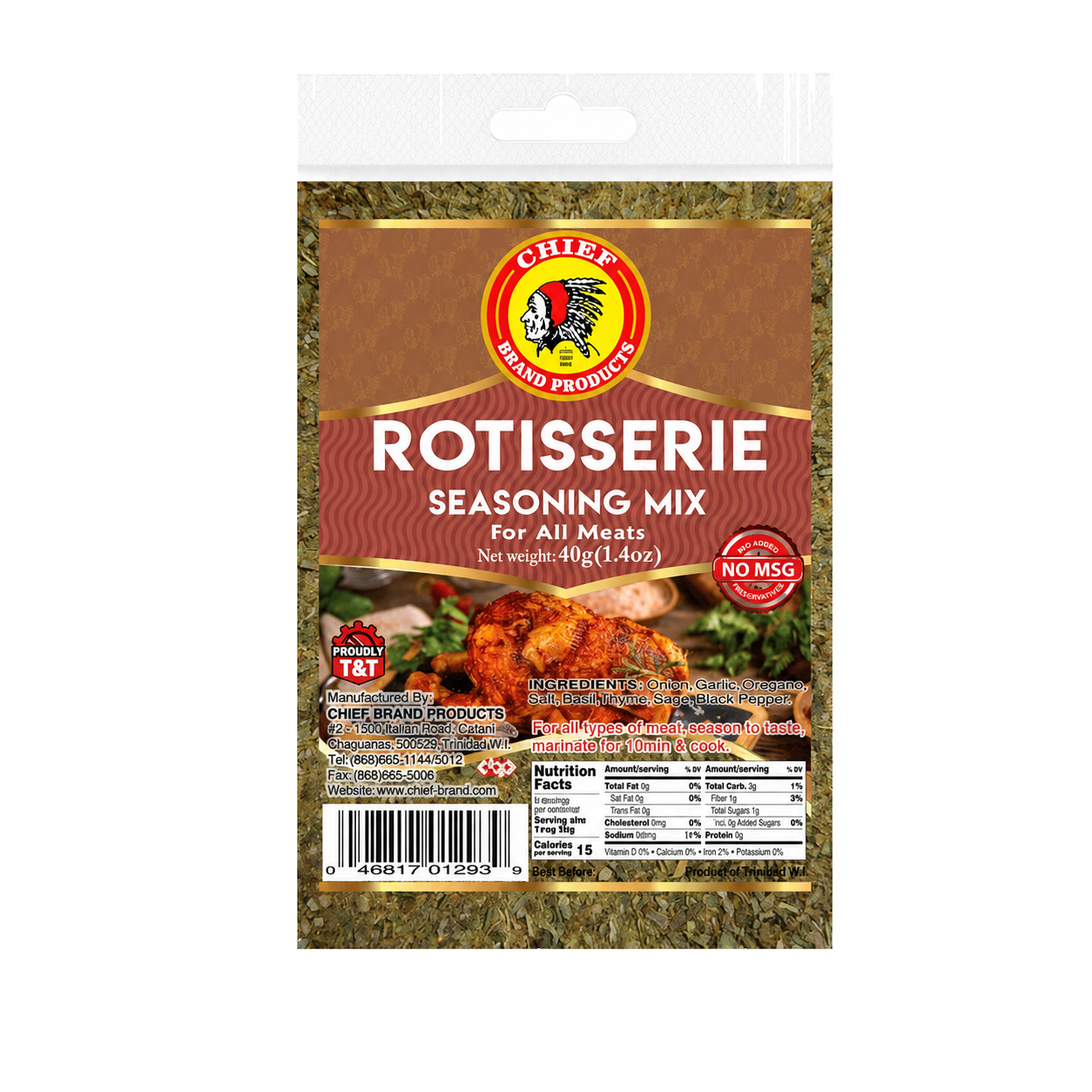 Chief Rotisserie Seasoning packaging