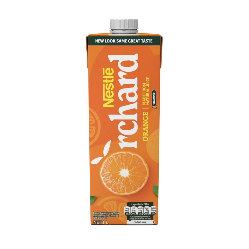 Nestlé Orchard Orange Juice 250ml single-serve carton packaging