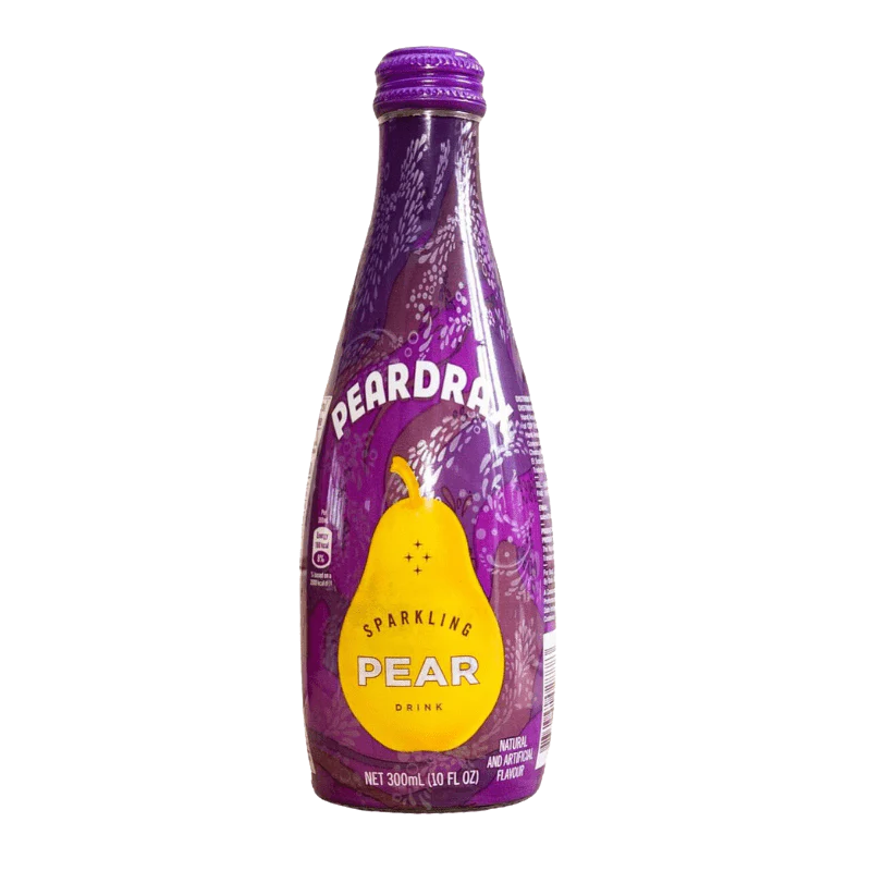 Peardrax sparkling pear drink packaging